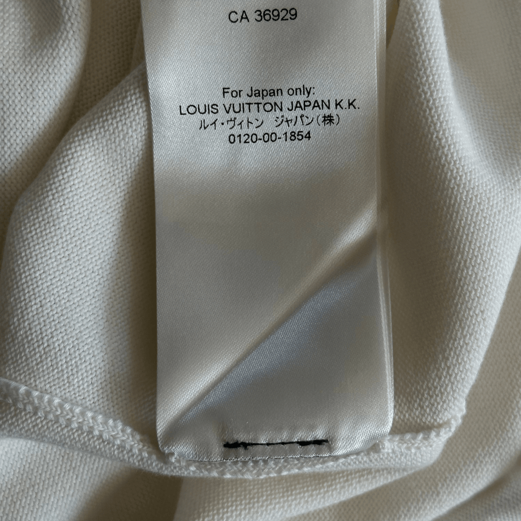 Louis Vuitton White & Yellow Pin Logo Embroidered T-Shirt - Morely TrendsLouis Vuitton Type here:)