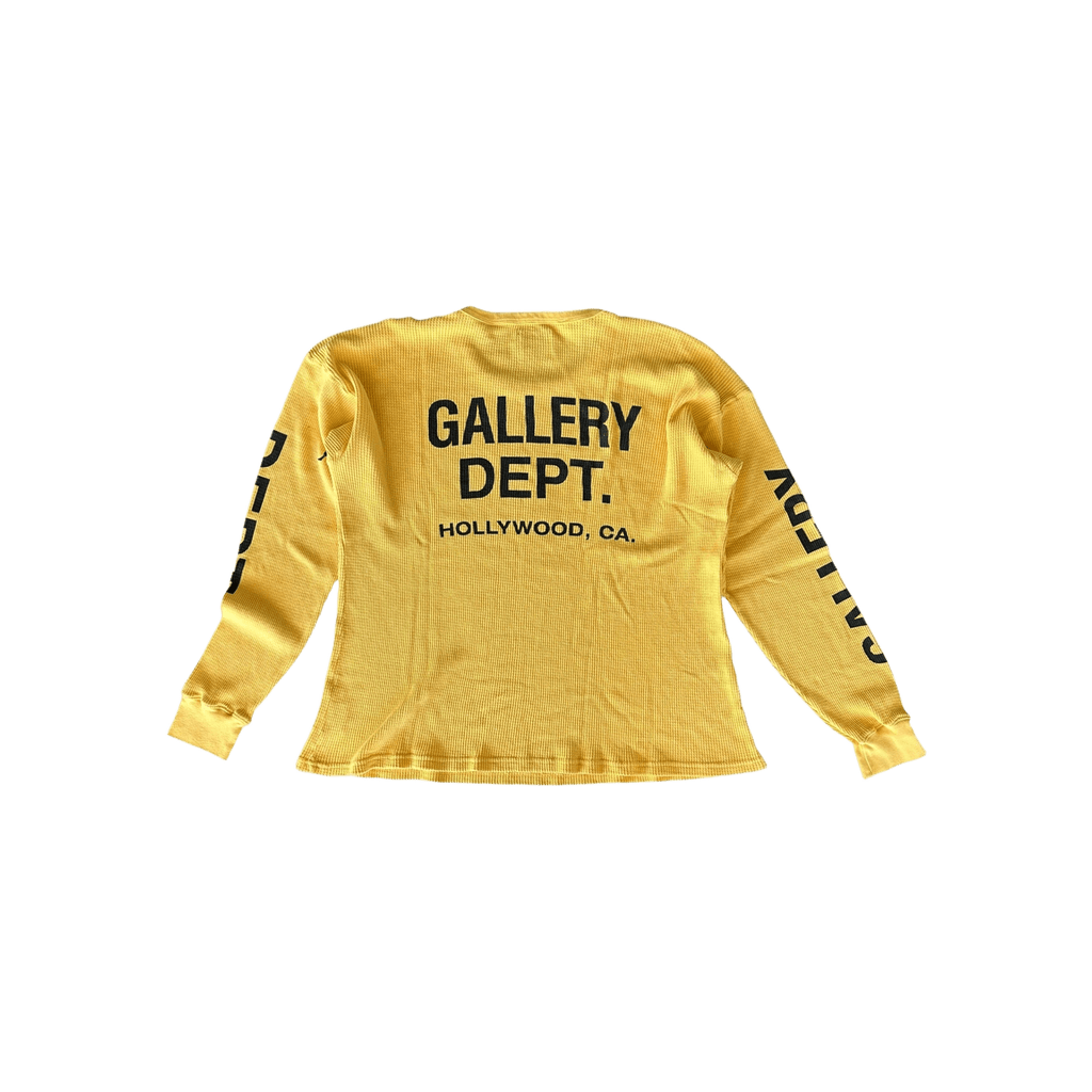 Gallery Dept Yellow & Black Logo Thermal Longsleeve T-Shirt - Morely TrendsGallery Dept Type here:)