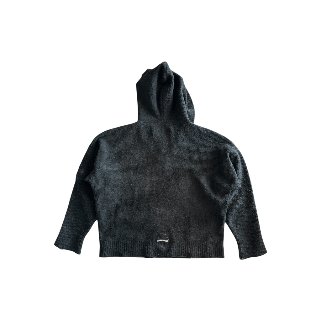 Chrome Hearts Black Ponyhair Cross Patch Knitted Hoodie - Morely TrendsChrome Hearts Type here:)