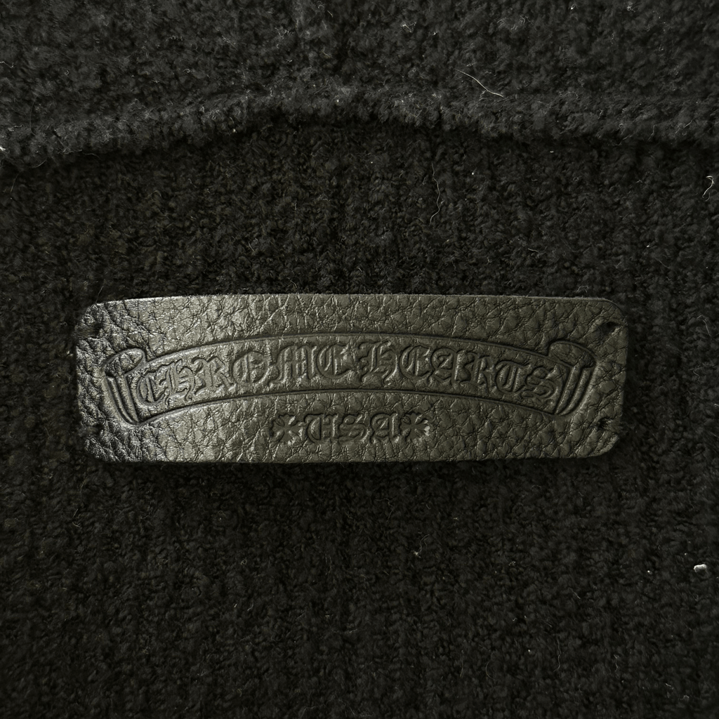 Chrome Hearts Black Ponyhair Cross Patch Knitted Hoodie - Morely TrendsChrome Hearts Type here:)