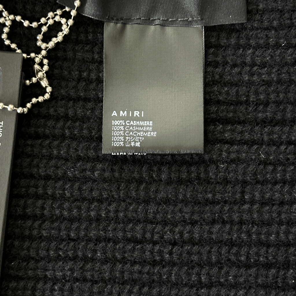 Amiri Black & White Wool Knit MA Logo Scarf - Morely TrendsAmiri Type here:)