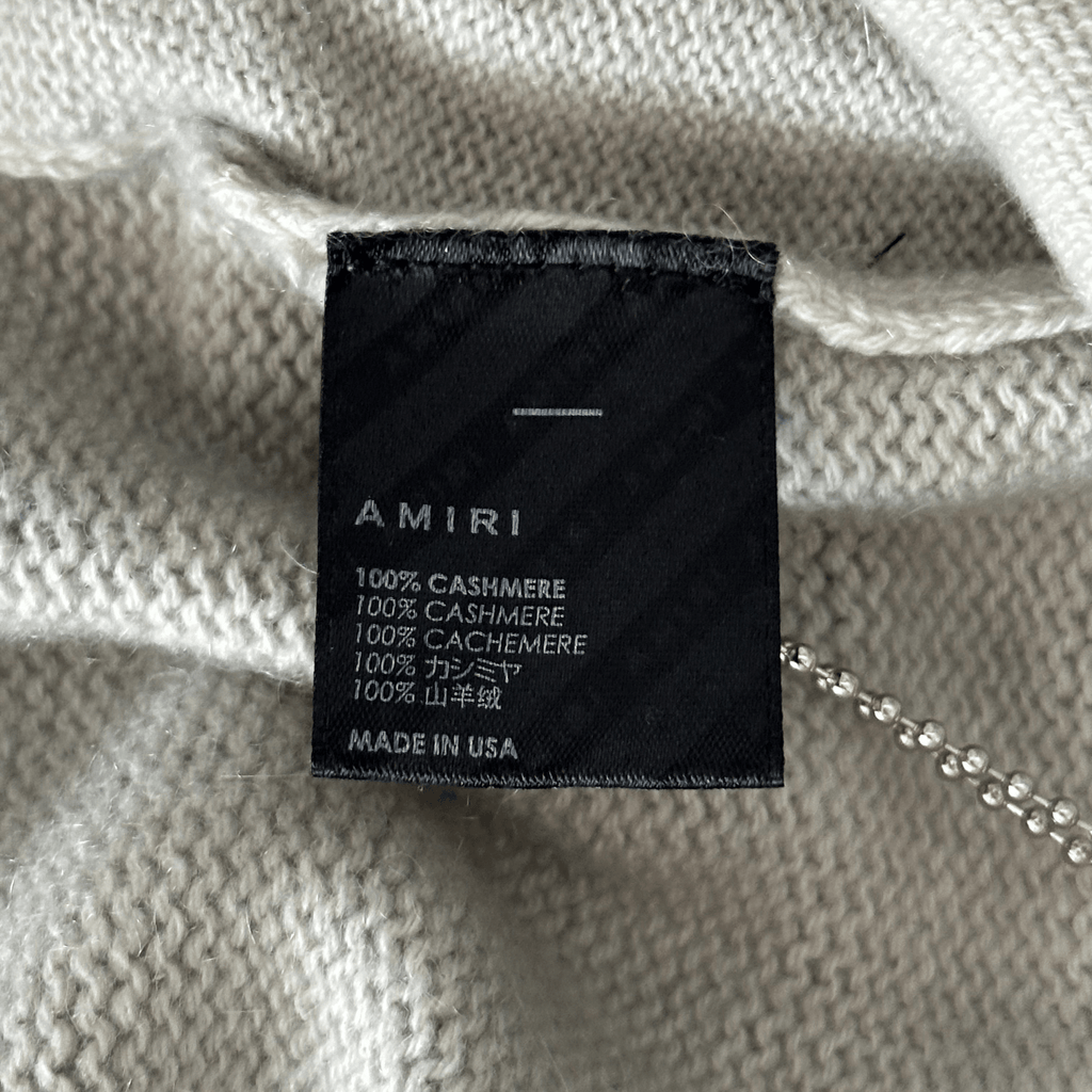 Amiri Grey & White Distressed 22 Logo Cashmere Shorts - Morely TrendsAmiri Type here:)