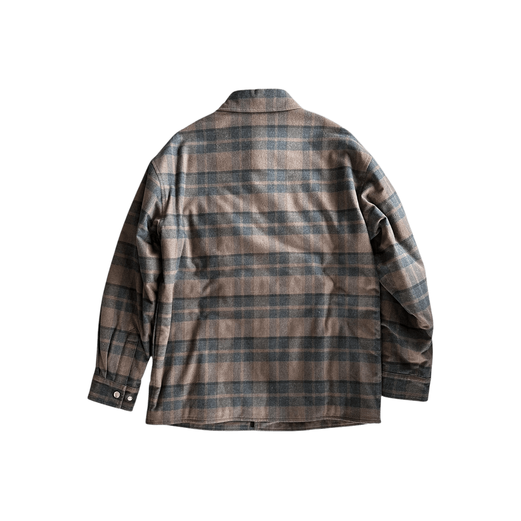 Amiri Brown Plaid MA Logo Padded Overshirt - Morely TrendsAmiri Type here:)