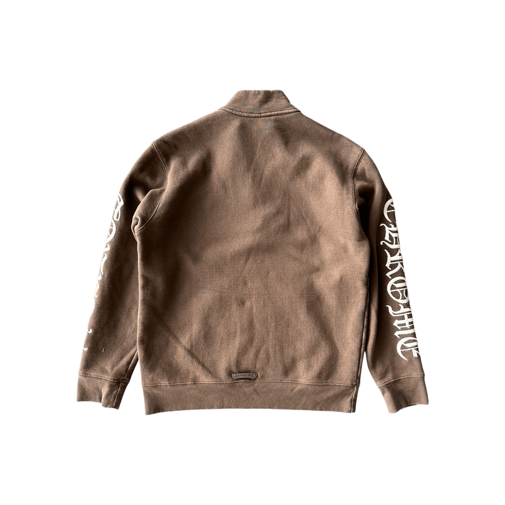 Chrome Hearts Brown & White Embroidered Logo Quarter Zip Sweater - Morely TrendsChrome Hearts Type here:)