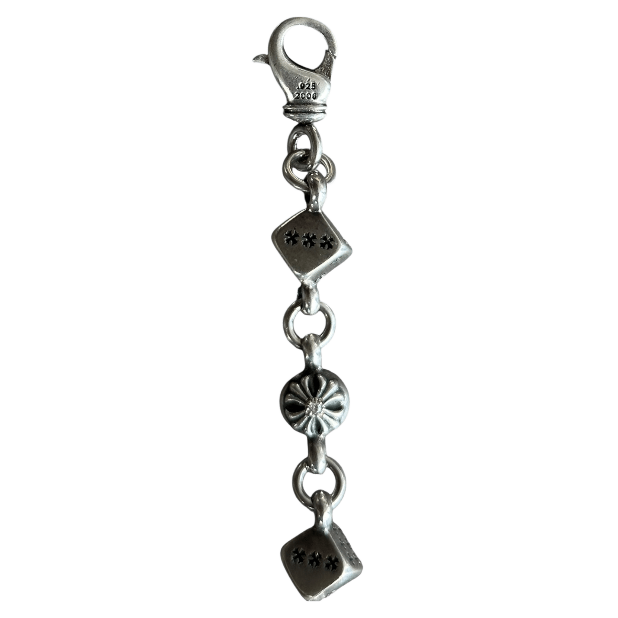 Chrome Hearts Silver & Diamond Dice Bracelet - Morely TrendsChrome Hearts Type here:)