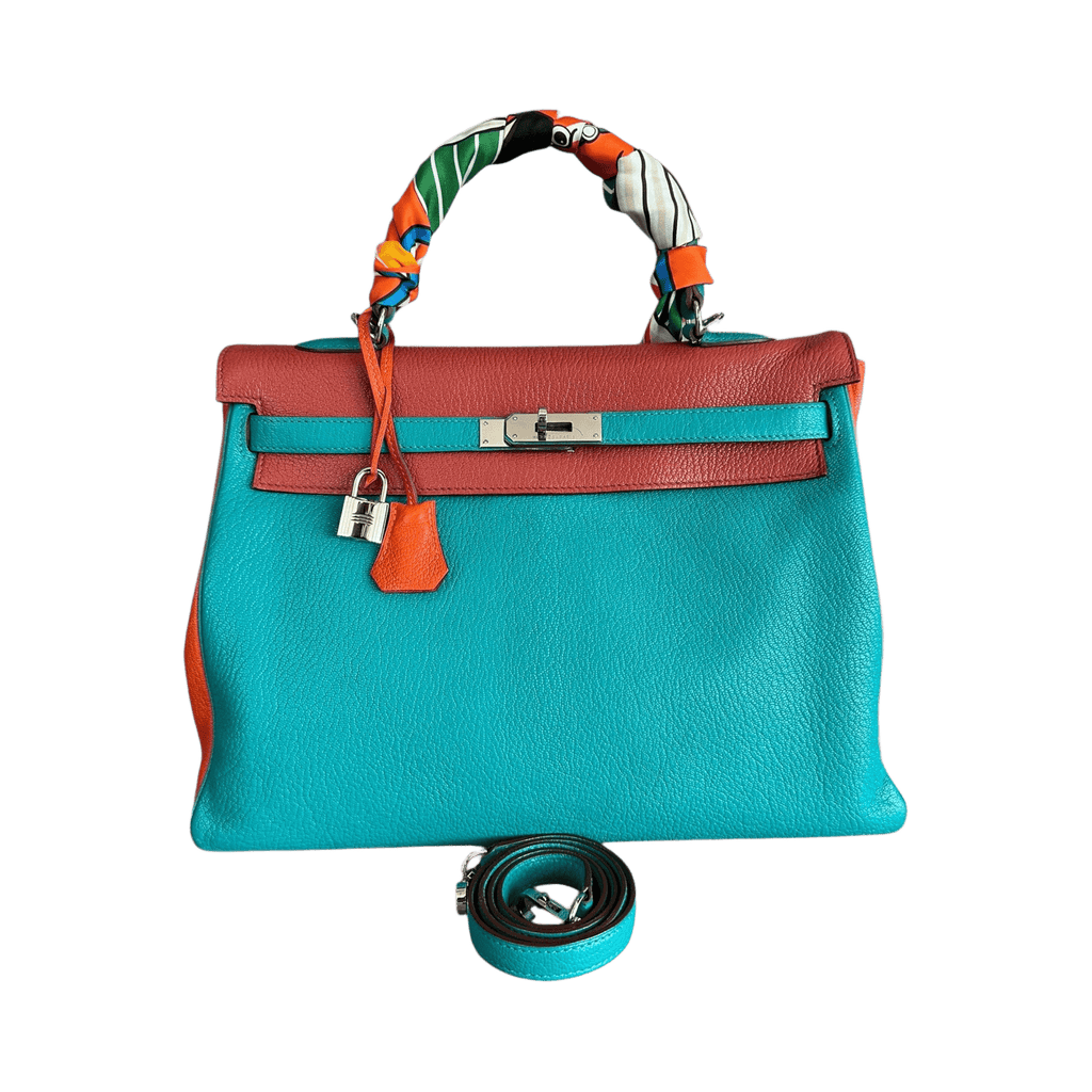 Hermes Blue & Multicolor Togo Retourne Kelly 35 - Morely TrendsHermes Type here:)