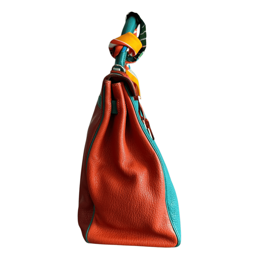 Hermes Blue & Multicolor Togo Retourne Kelly 35 - Morely TrendsHermes Type here:)