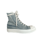 Rick Owens Blue & White Distressed Denim High Top Sneakers - Morely TrendsRick Owens Type here:)