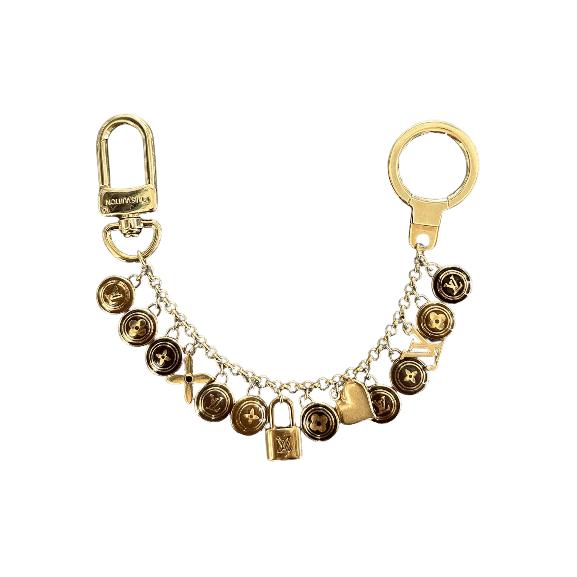 Louis Vuitton Gold & Brown Pestilles Key Chain Bag Charm - Morely TrendsLouis Vuitton Type here:)