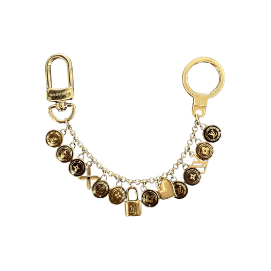 Louis Vuitton Gold & Brown Pestilles Key Chain Bag Charm - Morely TrendsLouis Vuitton Type here:)
