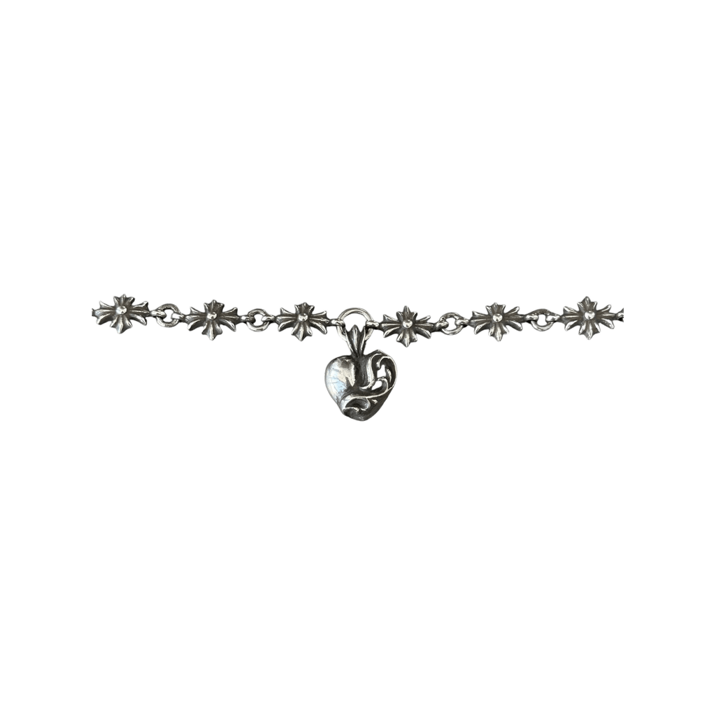 Chrome Hearts Silver Tiny E Heart Necklace - Morely TrendsChrome Hearts Type here:)