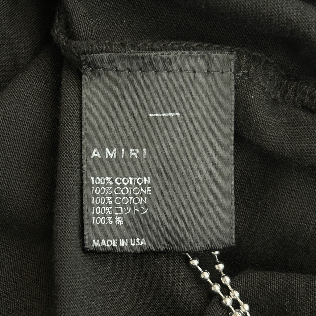 Amiri Black & Chrome Staggered Logo T-Shirt - Morely TrendsAmiri Type here:)
