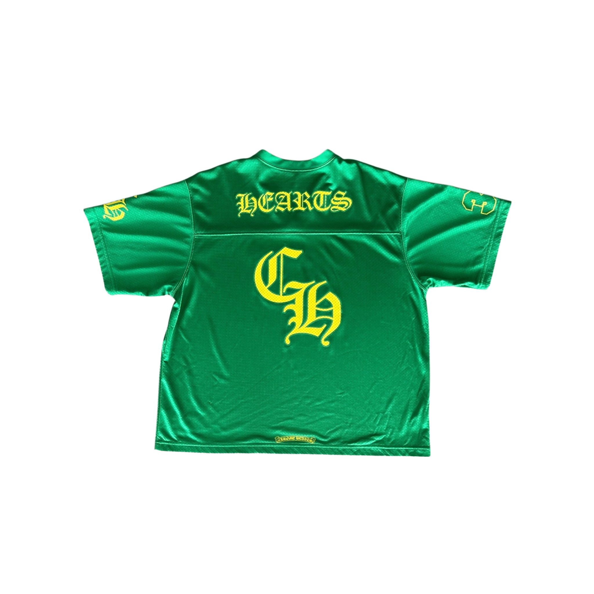 Chrome Hearts Green & Yellow Logo Mesh Jersey T-Shirt - Morely TrendsChrome Hearts Type here:)