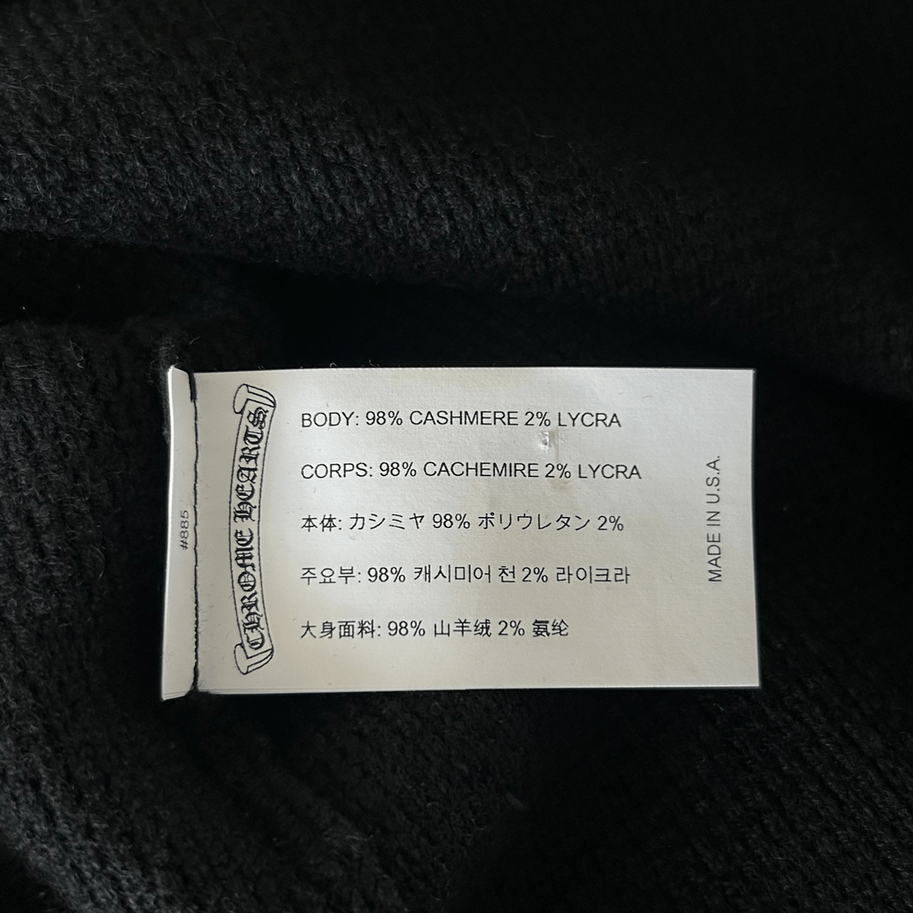 Chrome Hearts Black & White Dagger Logo Cashmere Sweater - Morely TrendsChrome Hearts Type here:)