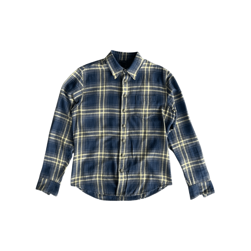 Chrome Hearts Blue & Yellow Plaid Cross Patch Flannel - Morely TrendsChrome Hearts Type here:)