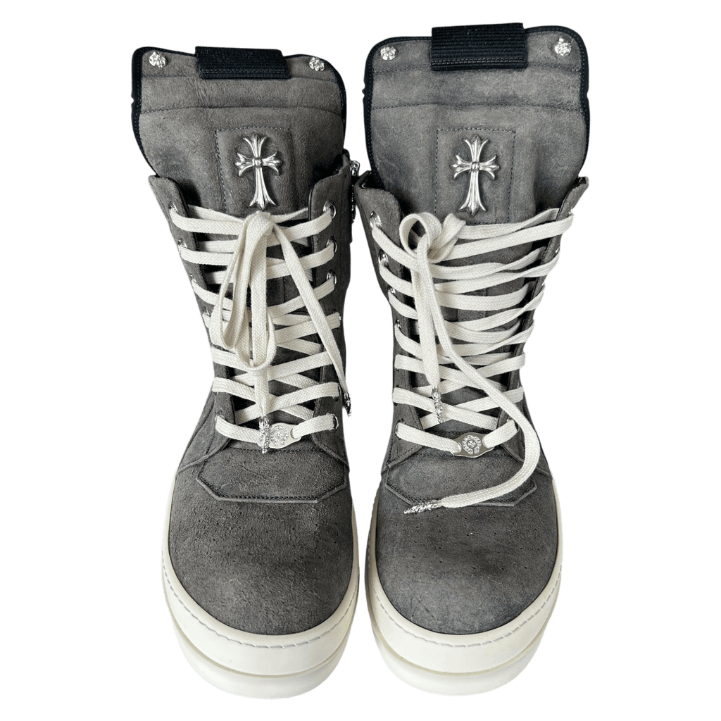 Chrome Hearts Rick Owens Grey Suede Geobaskets - Morely TrendsRick Owens Type here:)