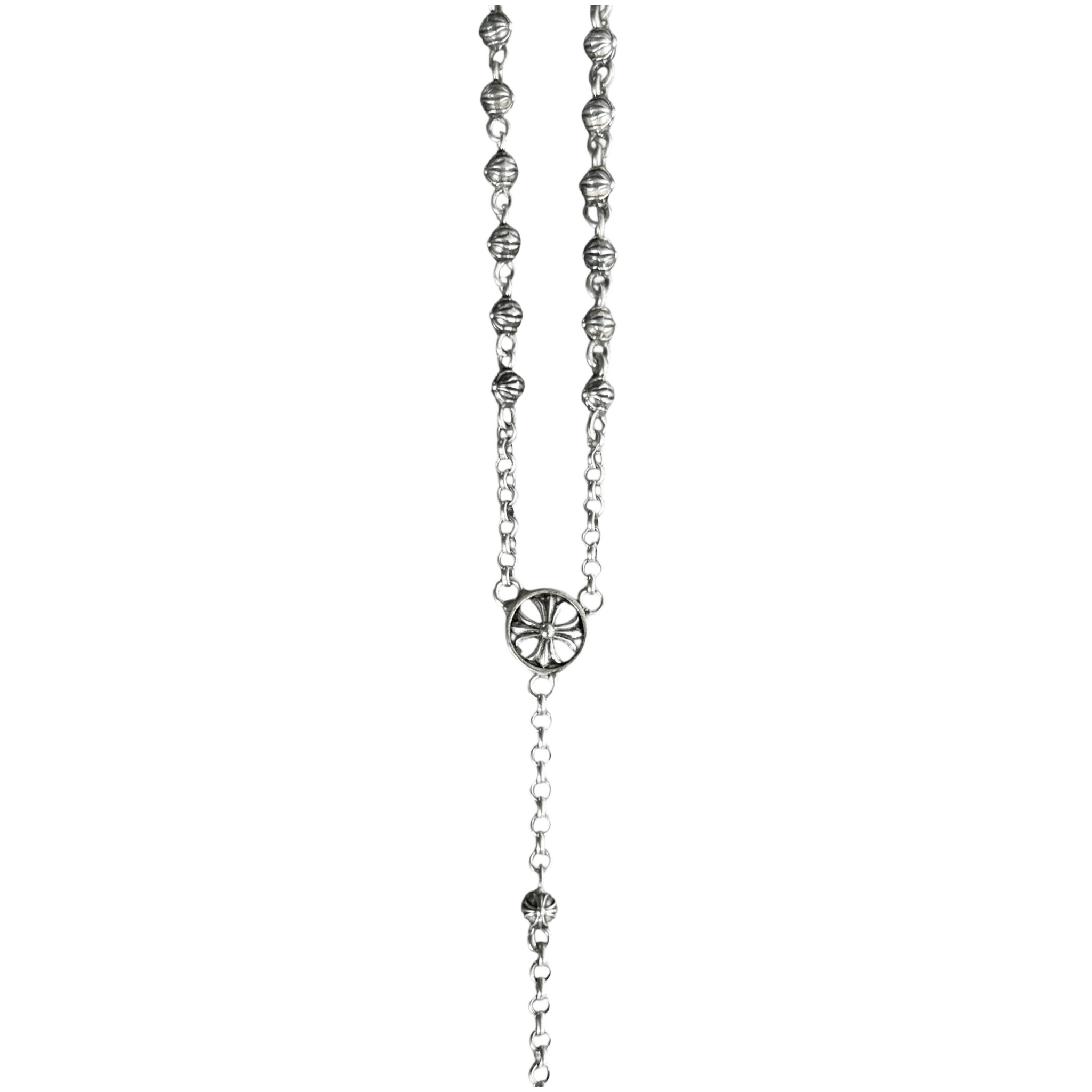 Chrome Hearts Rosary Bead Chain Silver Necklace - Morely TrendsChrome Hearts Type here:)