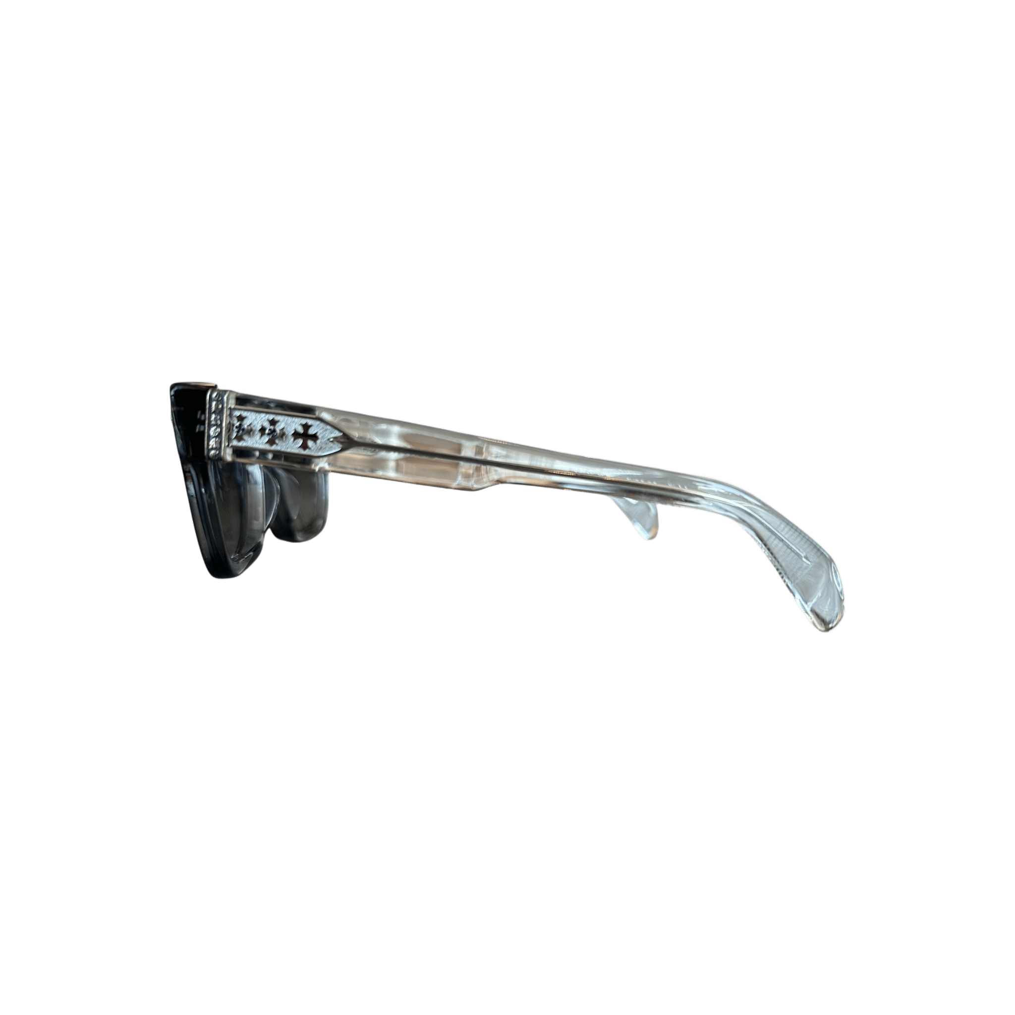 Chrome Hearts Clear & Silver Dick Fitzener Sunglasses - Morely TrendsChrome Hearts Type here:)