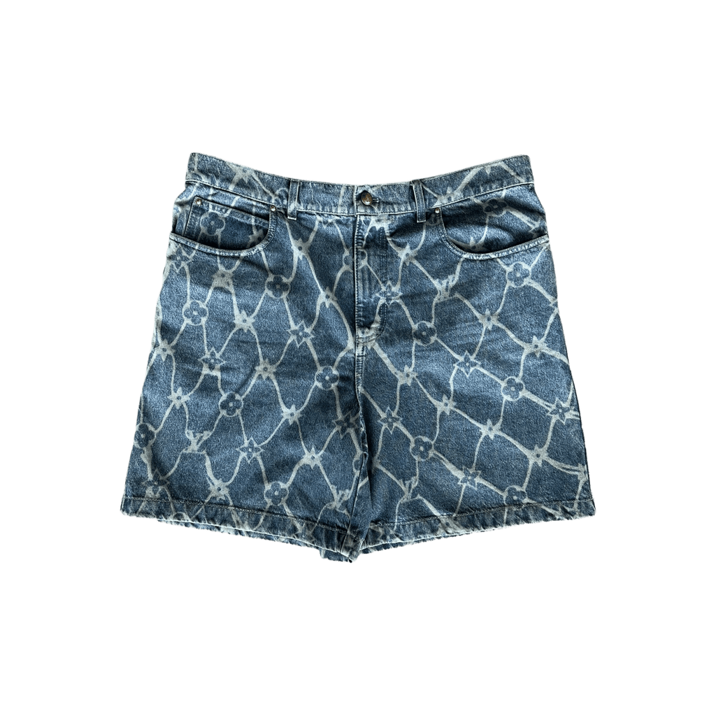 Louis Vuitton Blue & White Barbed Wire Monogram Denim Shorts - Morely TrendsLouis Vuitton Type here:)