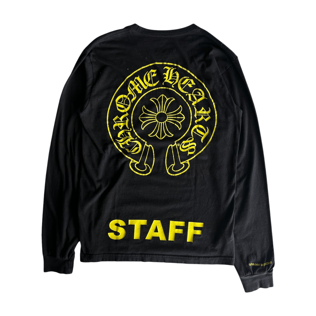 Chrome Hearts Black & Yellow Staff Horseshoe Logo Longsleeve T-Shirt - Morely TrendsChrome Hearts Type here:)