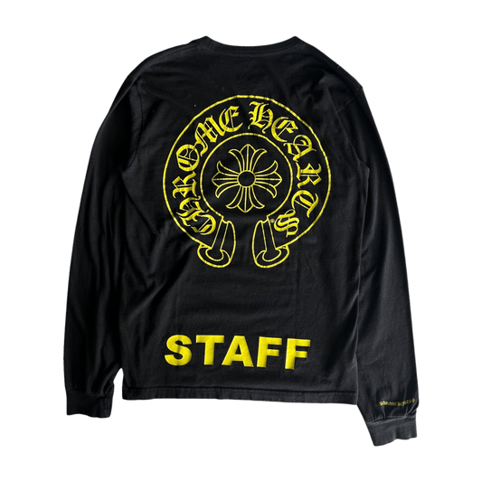 Chrome Hearts Black & Yellow Staff Horseshoe Logo Longsleeve T-Shirt - Morely TrendsChrome Hearts Type here:)