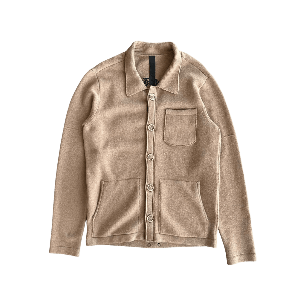 Chrome Hearts Brown Triple Cross Patch Cashmere Cardigan - Morely TrendsChrome Hearts Type here:)