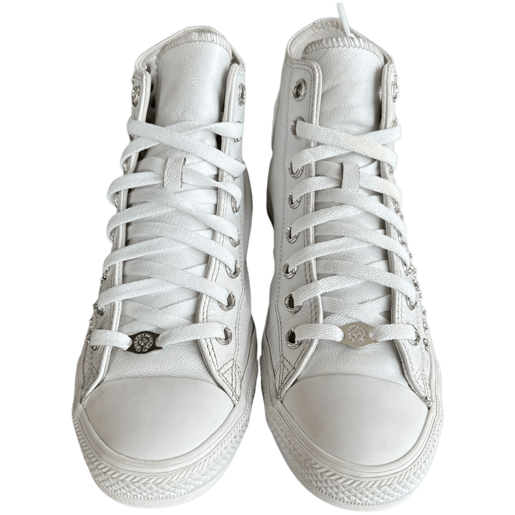 Chrome Hearts White Rhodium Cross High Top Converse - Morely TrendsChrome Hearts Type here:)