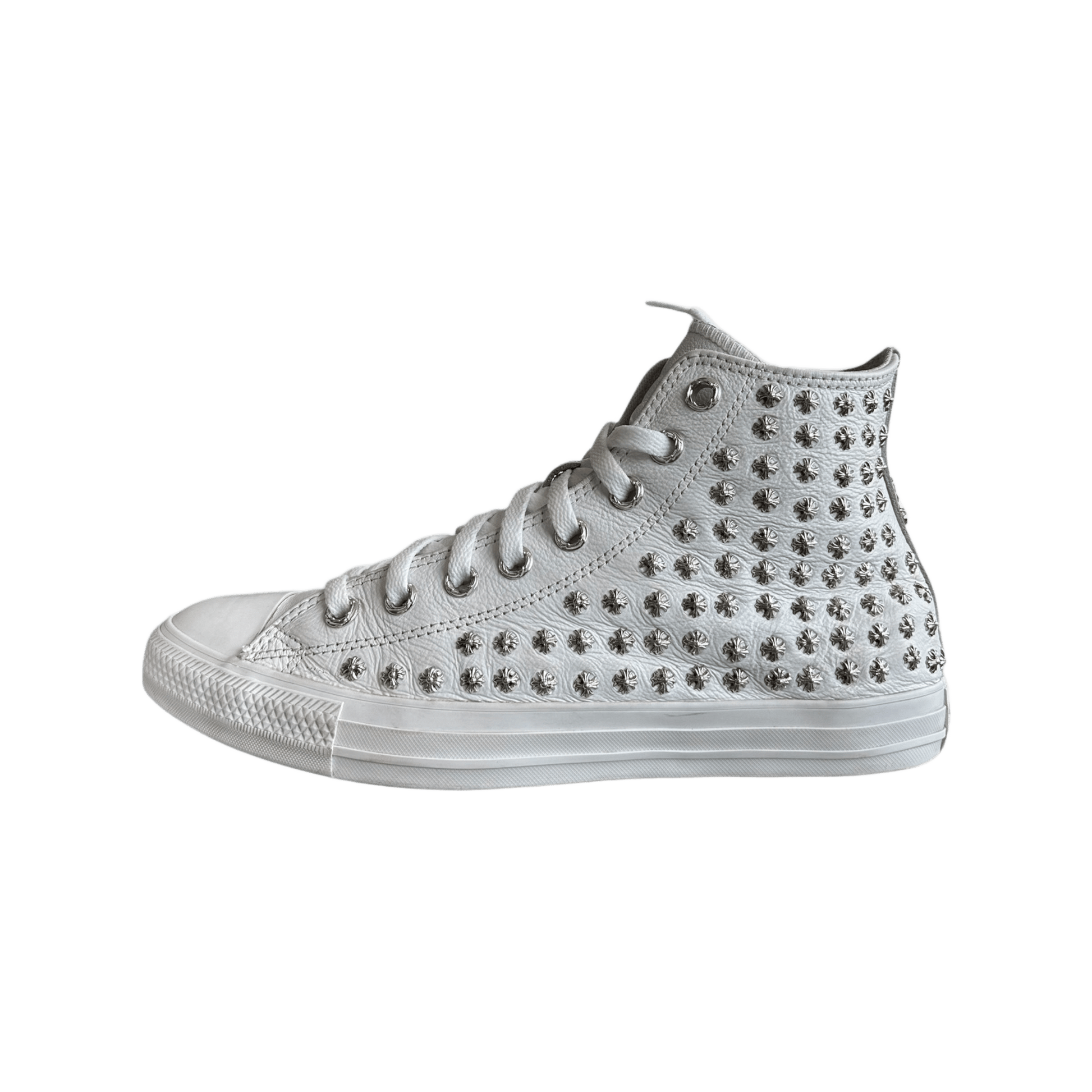 Chrome Hearts White Rhodium Cross High Top Converse - Morely TrendsChrome Hearts Type here:)