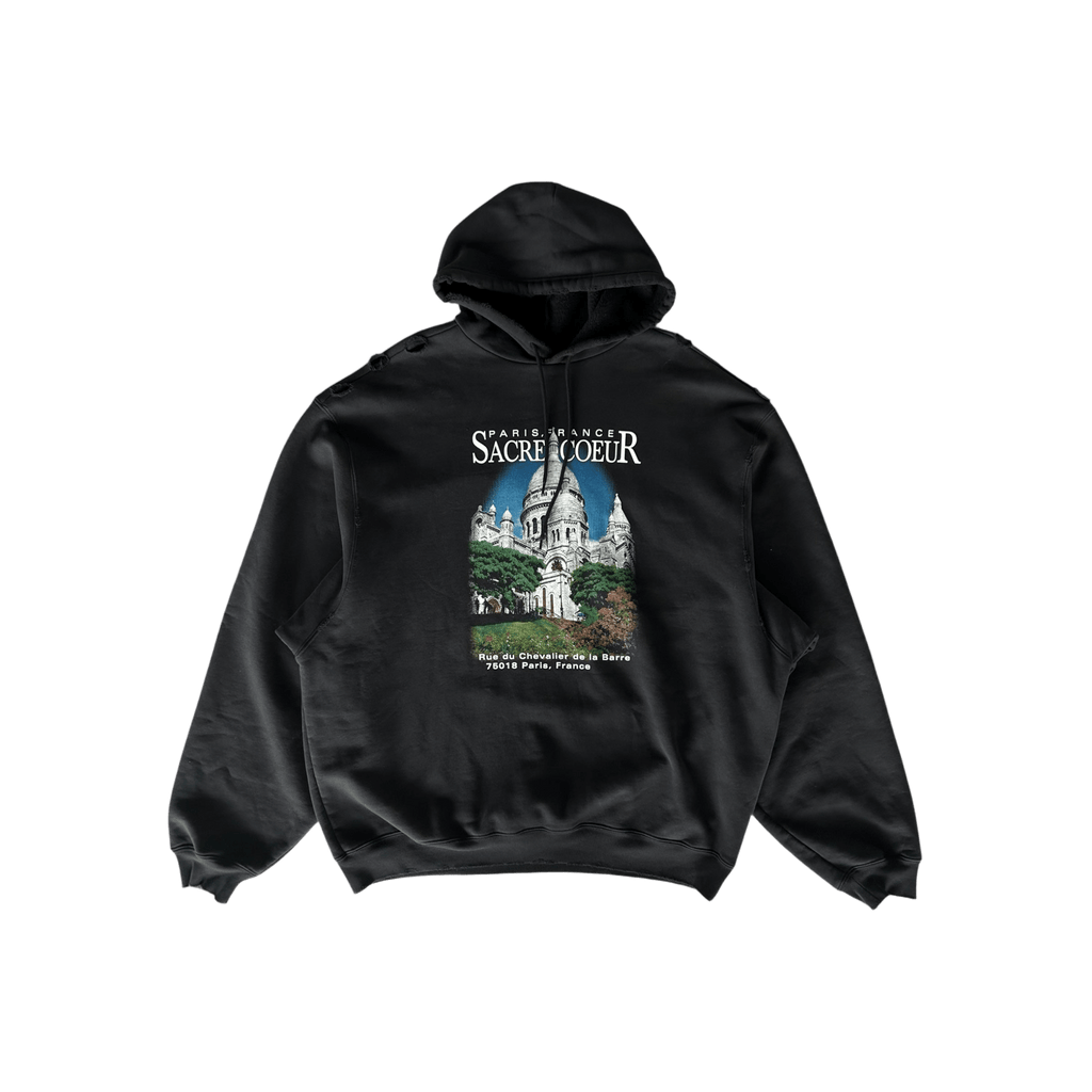 Balenciaga Black Notre Dame Distressed Hoodie - Morely TrendsBalenciaga Type here:)
