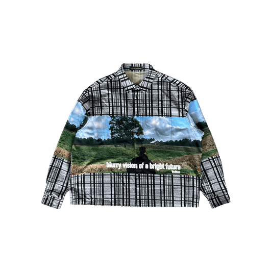 Louis Vuitton Grey & Black Plaid Blurry Vision of a Bright Future Button Up Shirt - Morely TrendsLouis Vuitton Type here:)