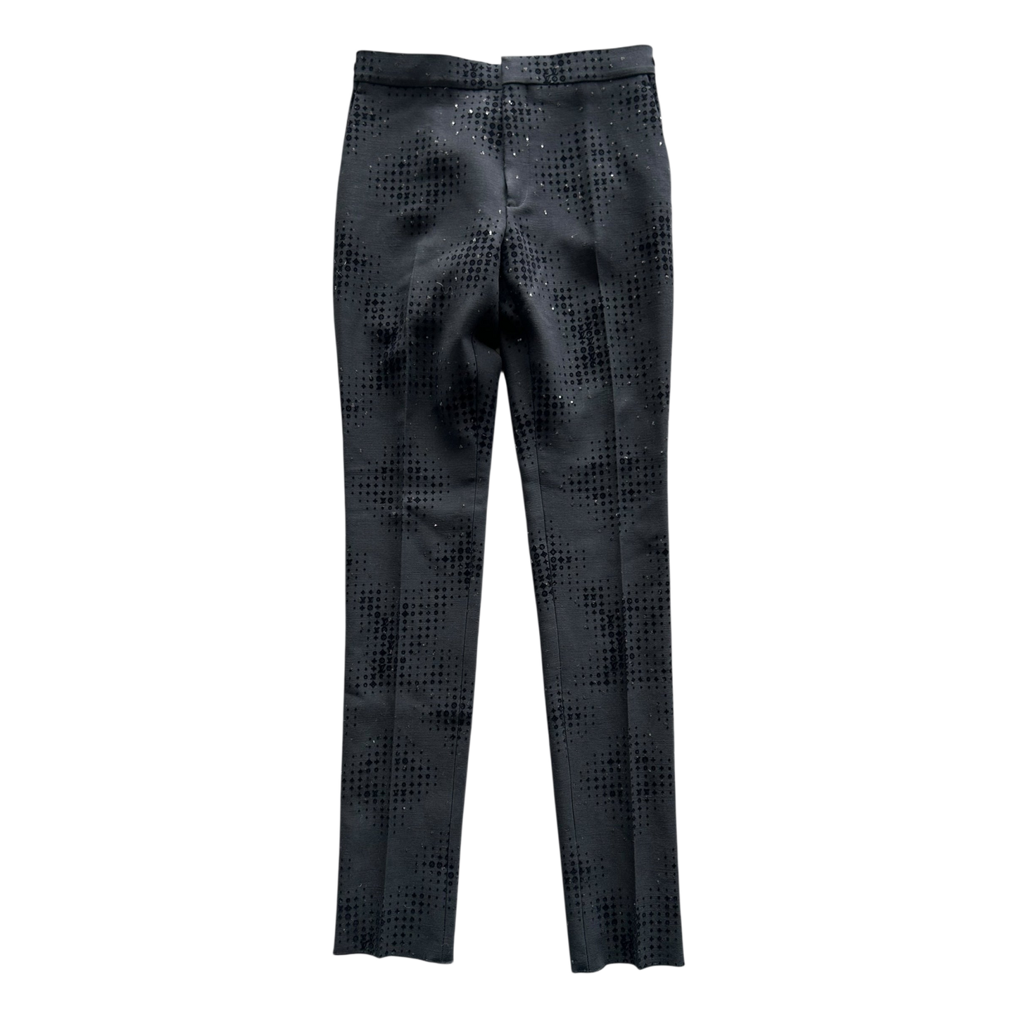 Louis Vuitton Black Crystal Monogram Trousers