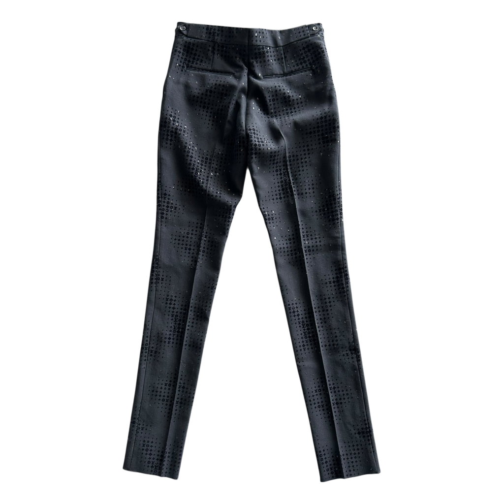 Louis Vuitton Black Crystal Monogram Trousers