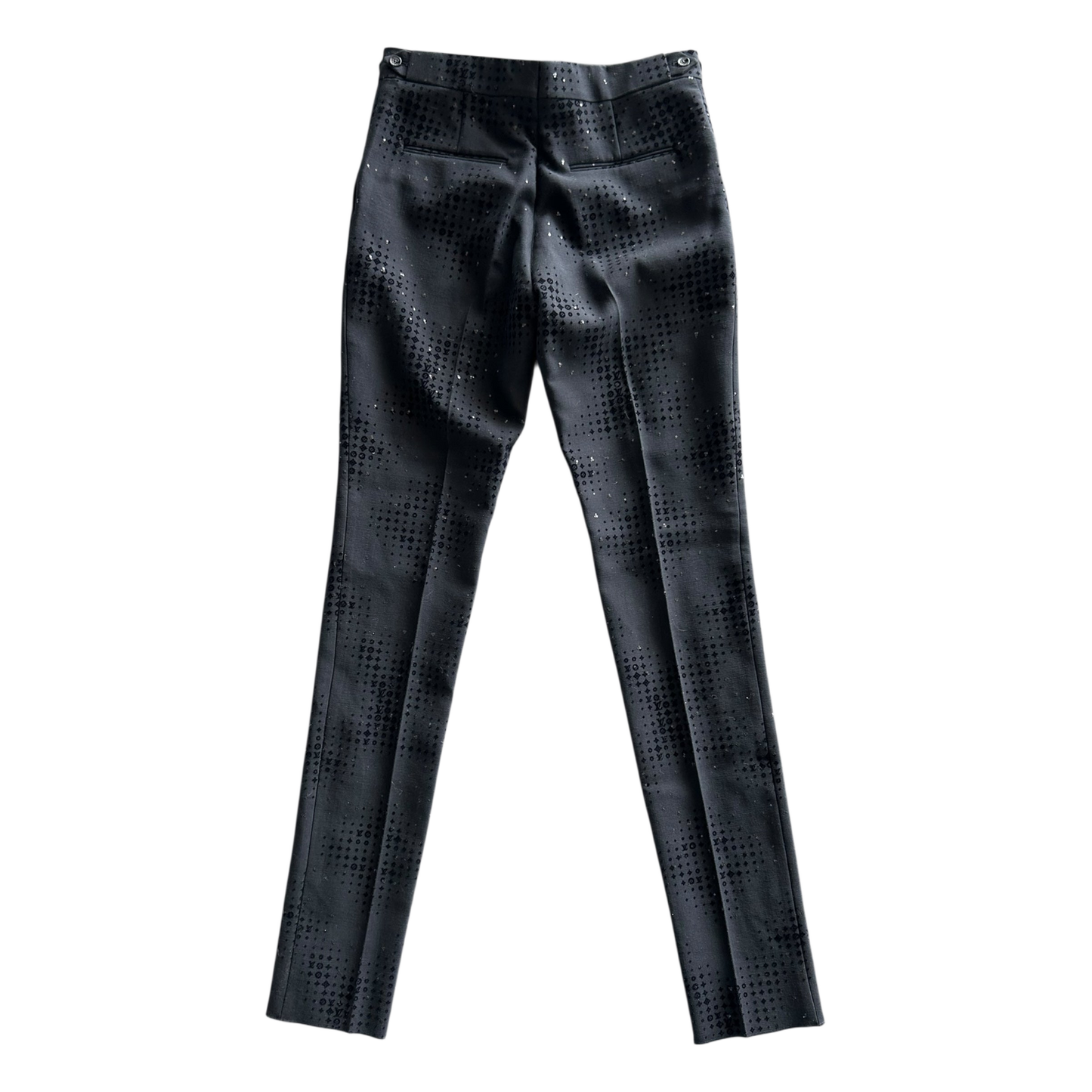 Louis Vuitton Black Crystal Monogram Trousers