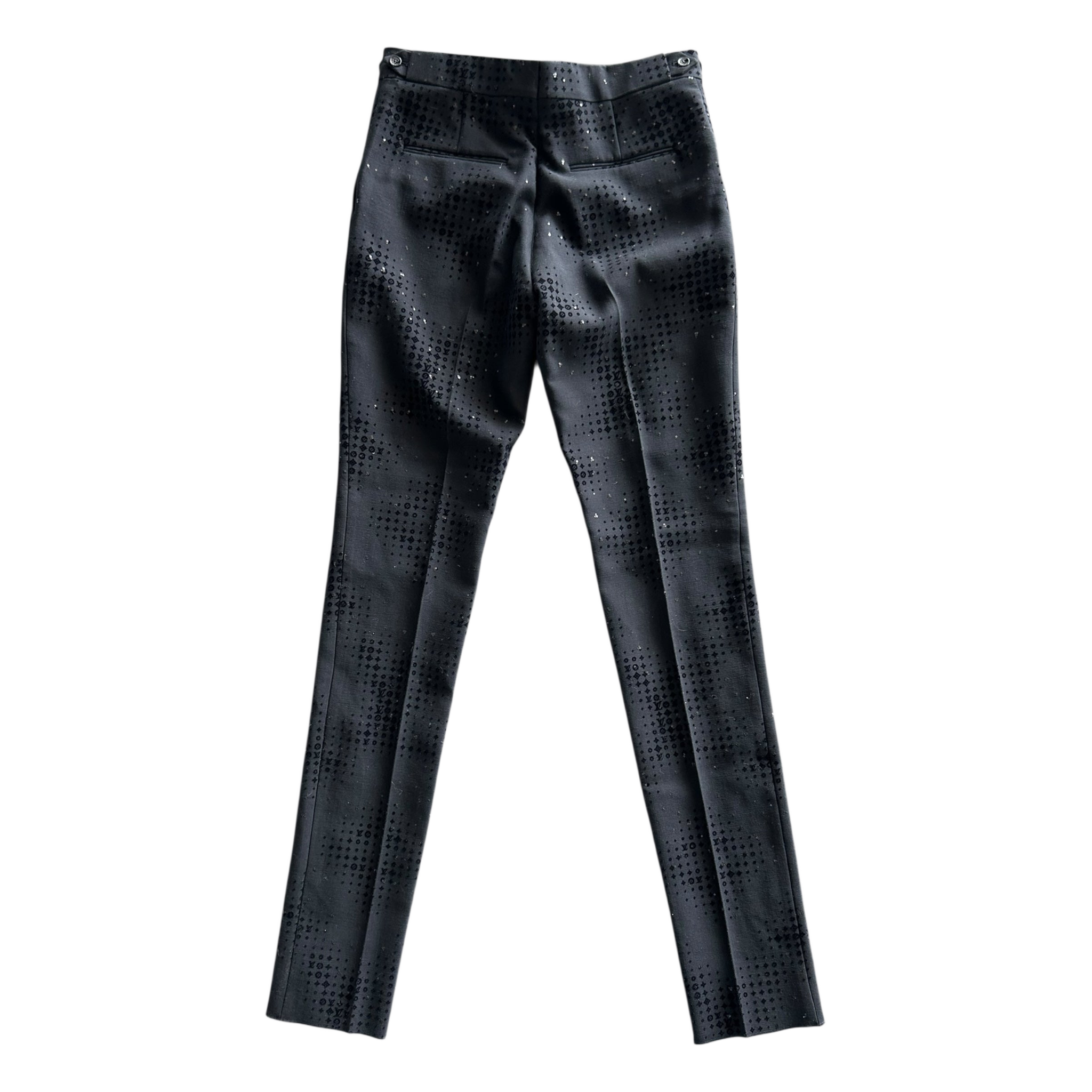 Louis Vuitton Black Crystal Monogram Trousers