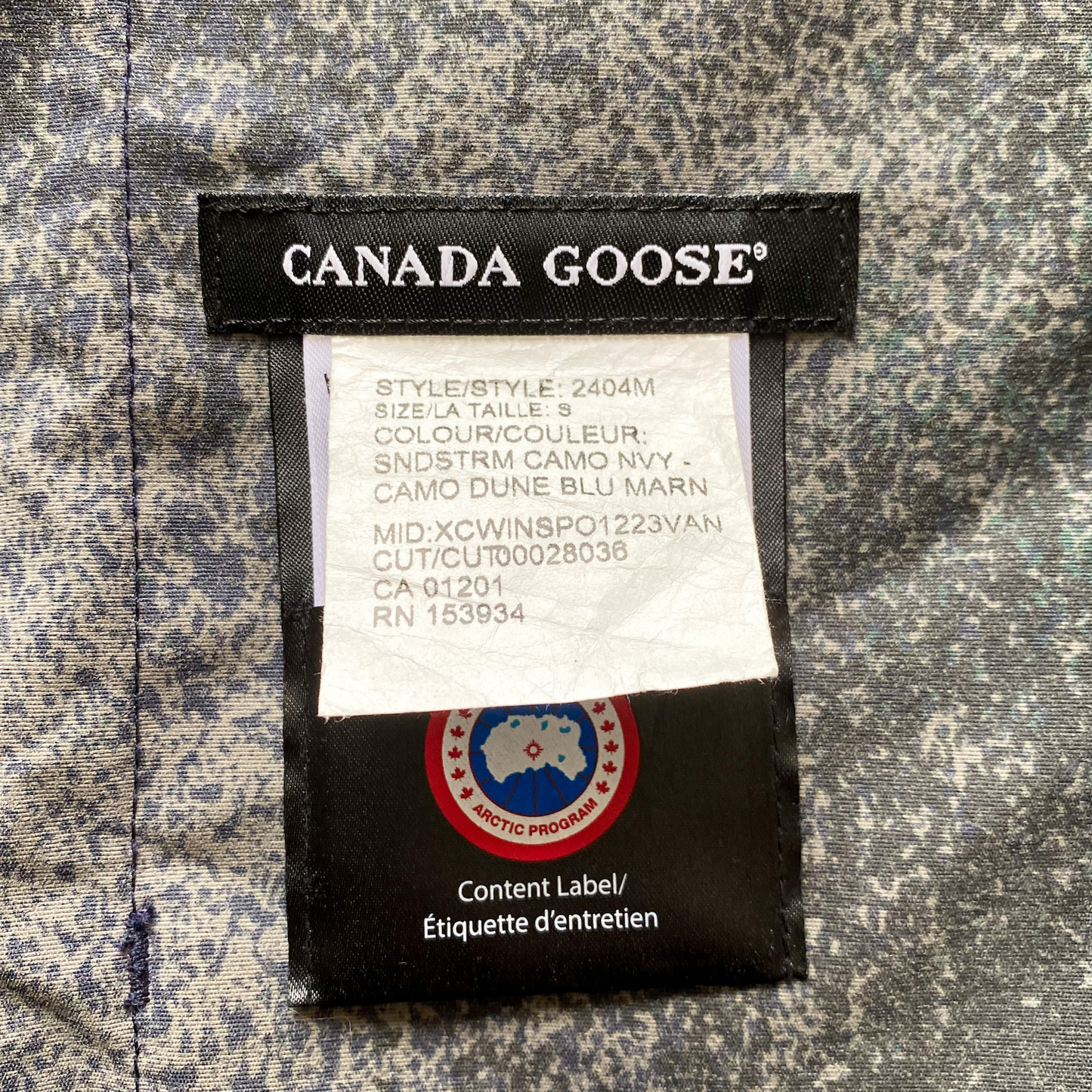 Canada Goose Navy Sandstorm Camo Voyager Men's Jacket