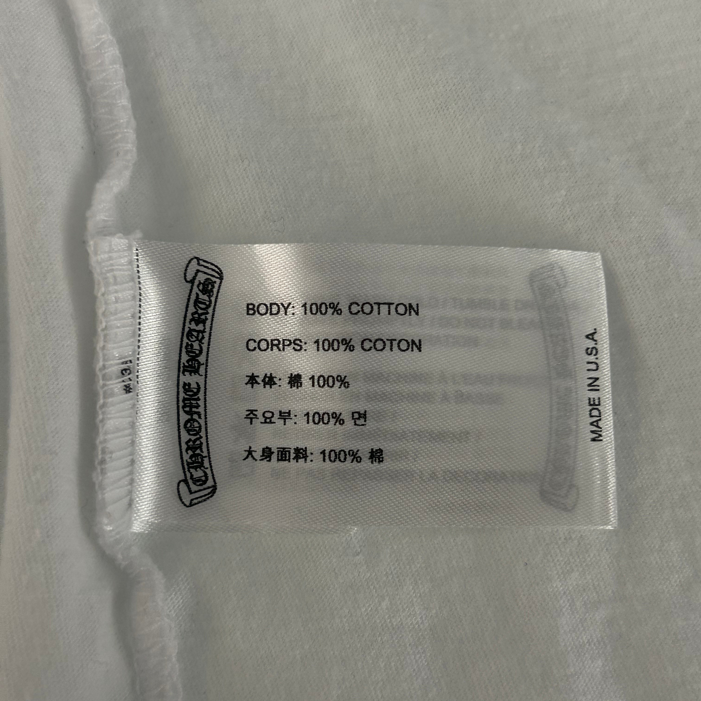 Chrome Hearts White & Blue Neck Logo T-Shirt