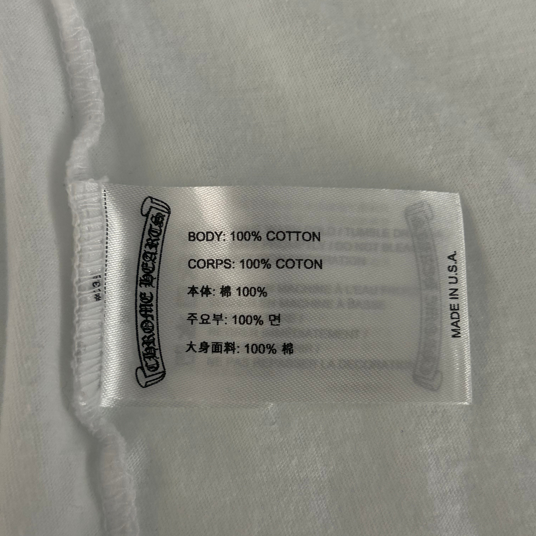 Chrome Hearts White & Blue Neck Logo T-Shirt