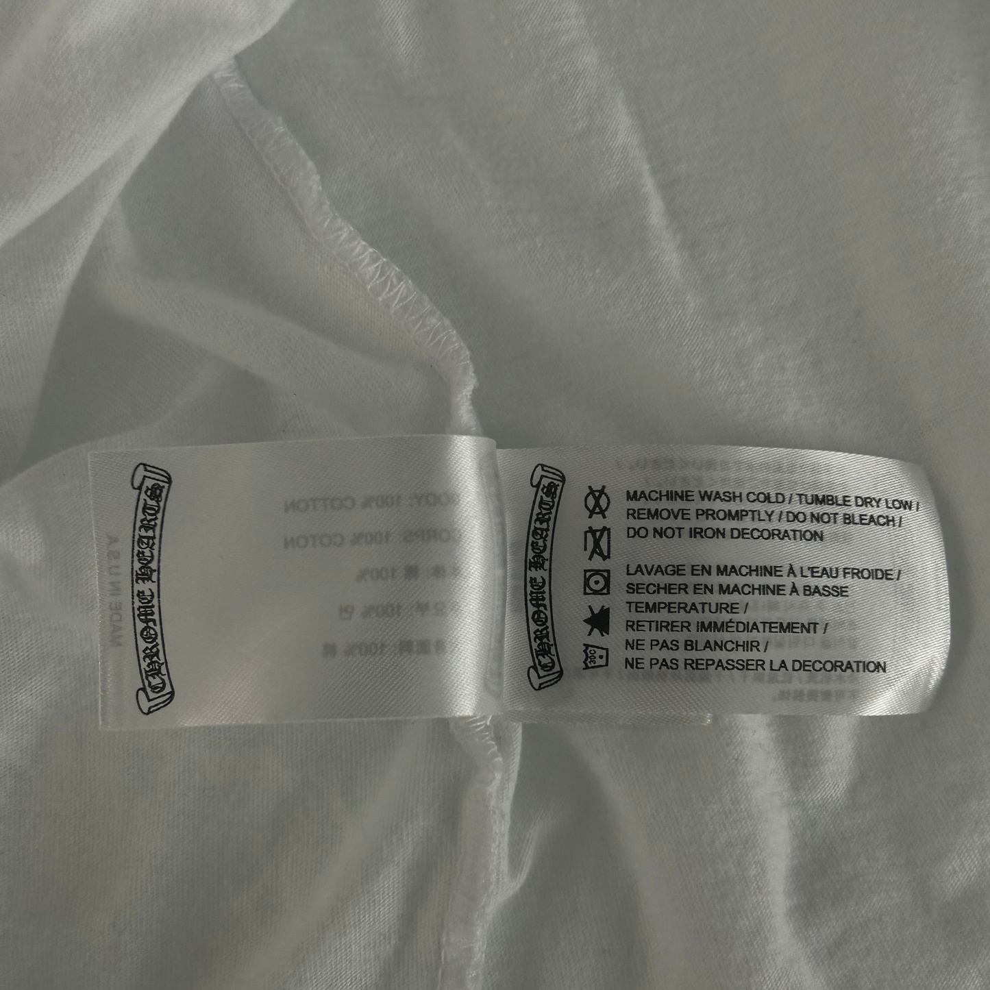 Chrome Hearts White & Blue Neck Logo T-Shirt