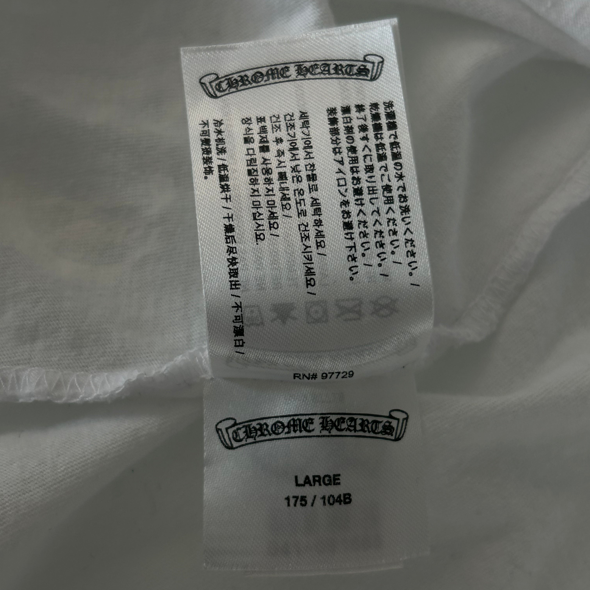 Chrome Hearts White & Blue Neck Logo T-Shirt