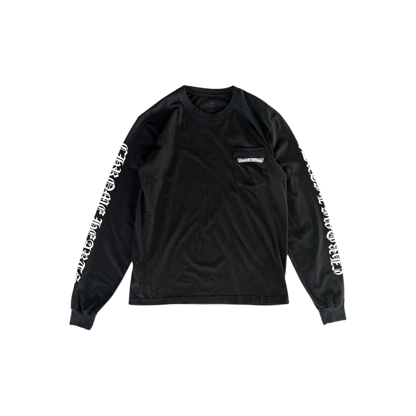 Chrome Hearts Black & White Neck Logo Longsleeve T-Shirt