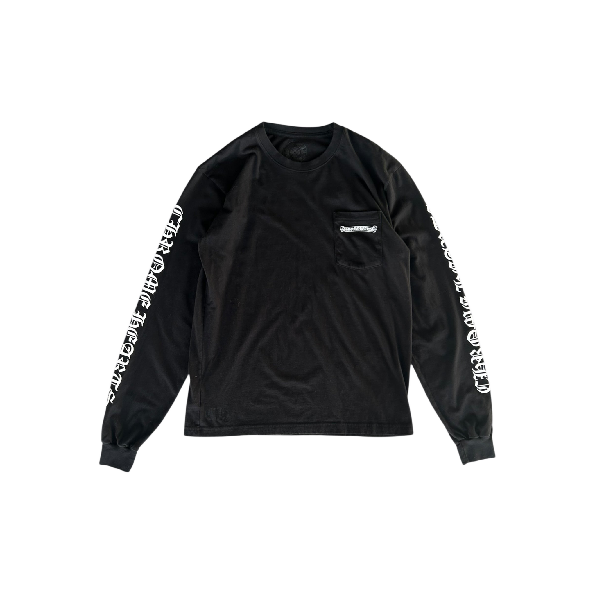 Chrome Hearts Black & White Neck Logo Longsleeve T-Shirt