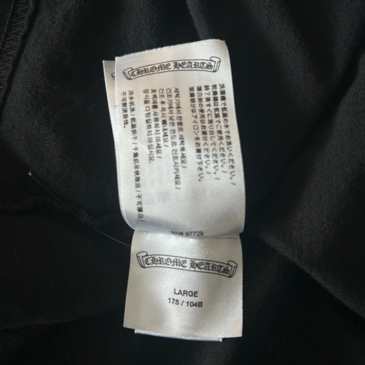 Chrome Hearts Black & White Neck Logo Longsleeve T-Shirt