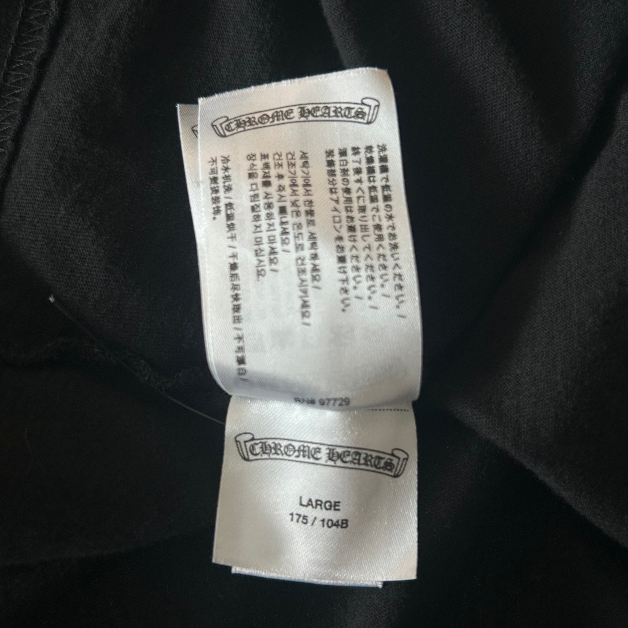 Chrome Hearts Black & White Neck Logo Longsleeve T-Shirt