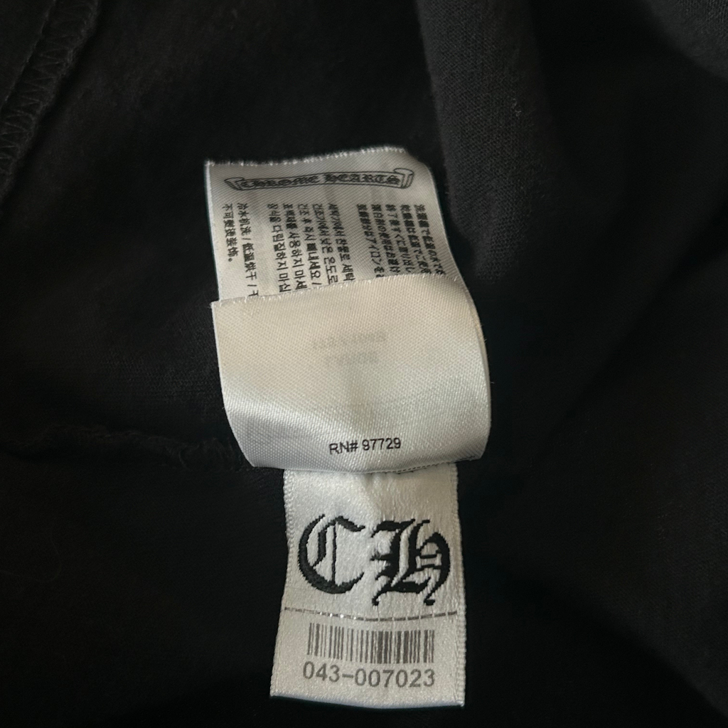 Chrome Hearts Black & White Neck Logo Longsleeve T-Shirt