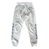 Chrome Hearts White & Blue Horseshoe Logo Sweatpants