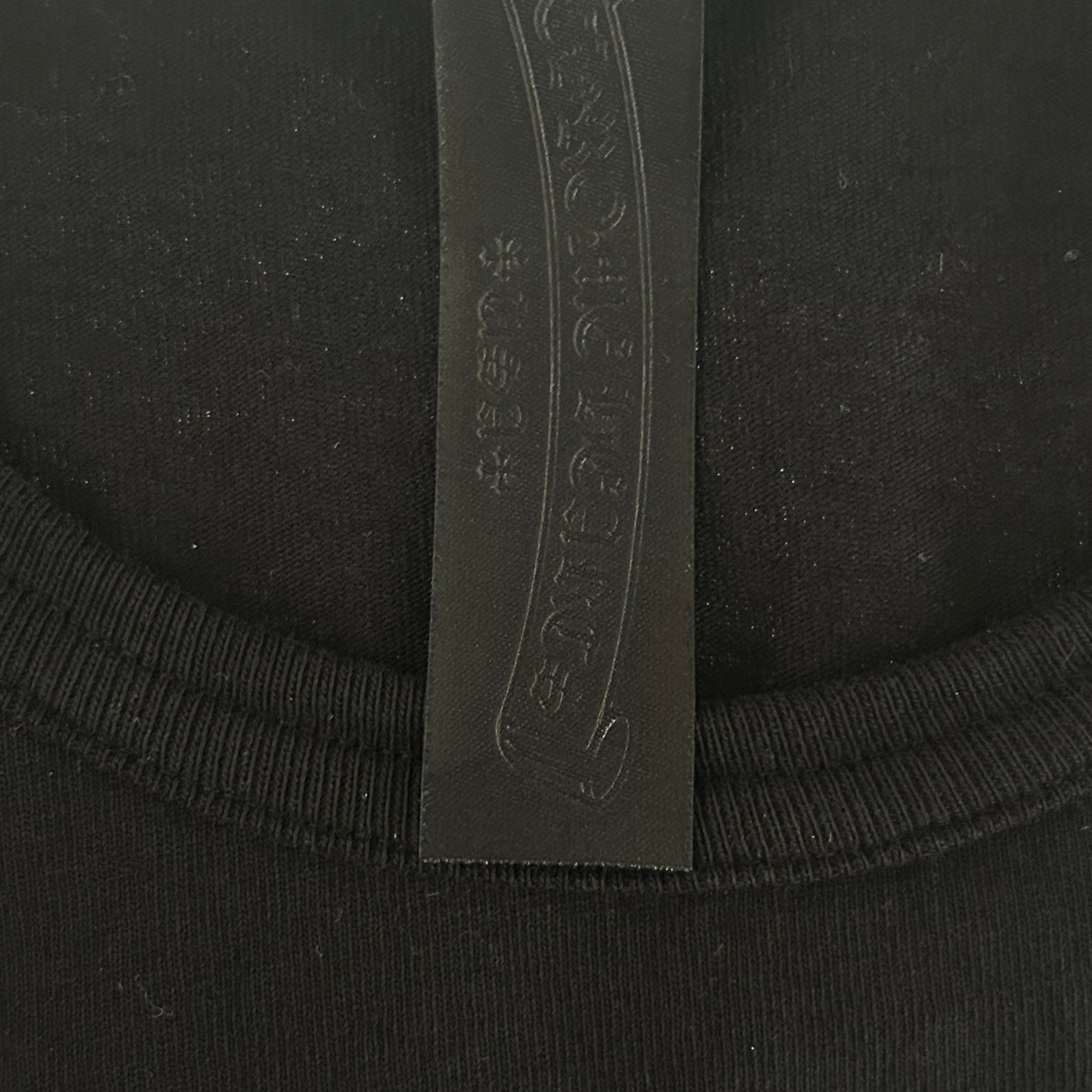 Chrome Hearts Black & White Embroidered Eyechart Logo T-Shirt