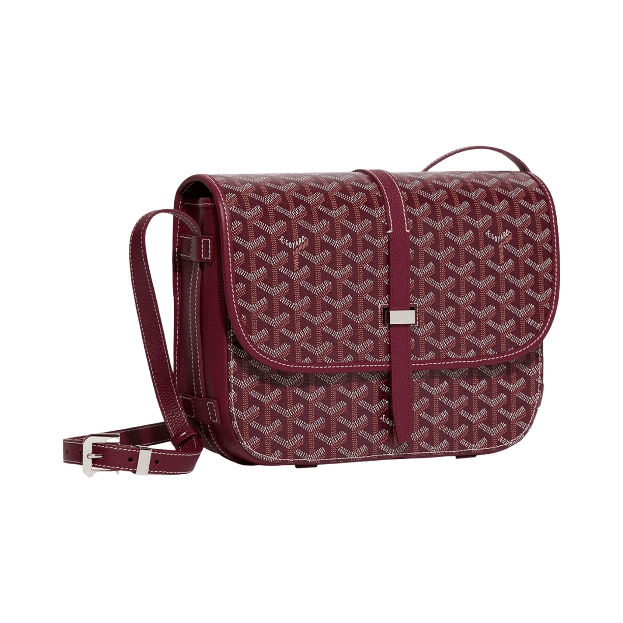 Goyard Goyardine Belvedere II Burgundy MM Messenger Bag