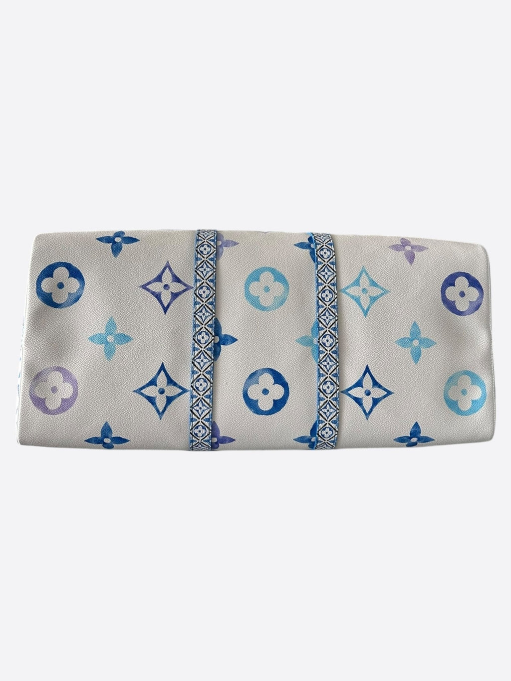 Louis Vuitton White & Blue Watercolor Monogram By The Pool Keepall 50 - Morely TrendsLouis Vuitton Type here:)