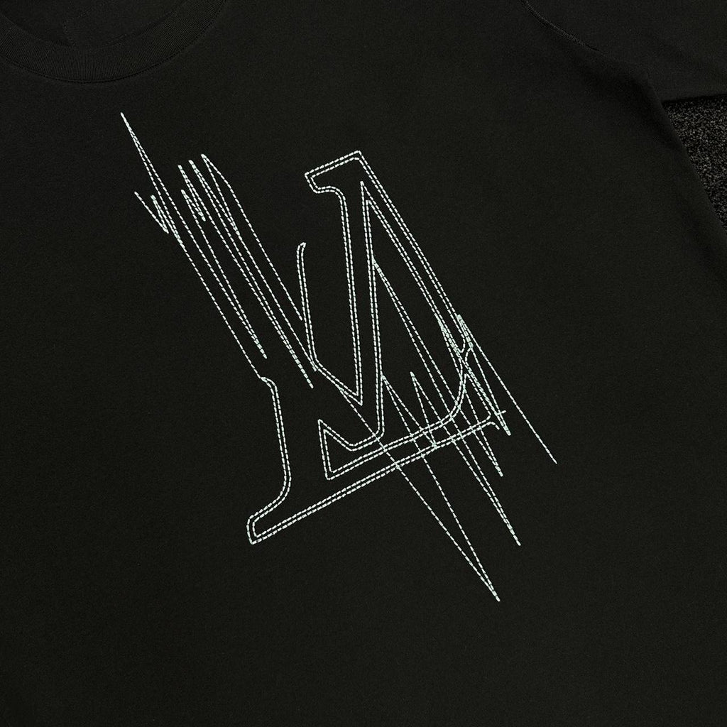 Louis Vuitton Embroidered LV Frequency Logo T-Shirt Black