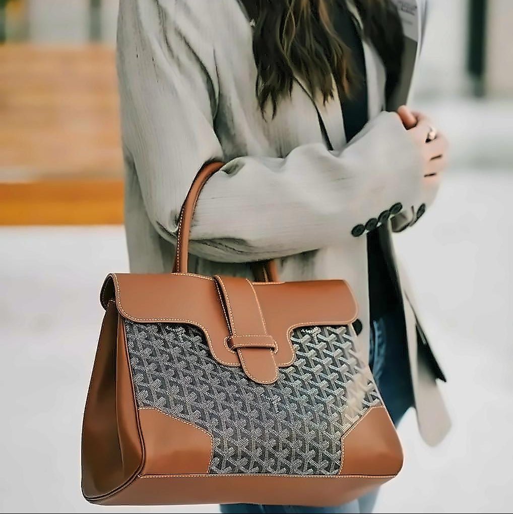 Goyard Saigon Tote Bag Black & Tan